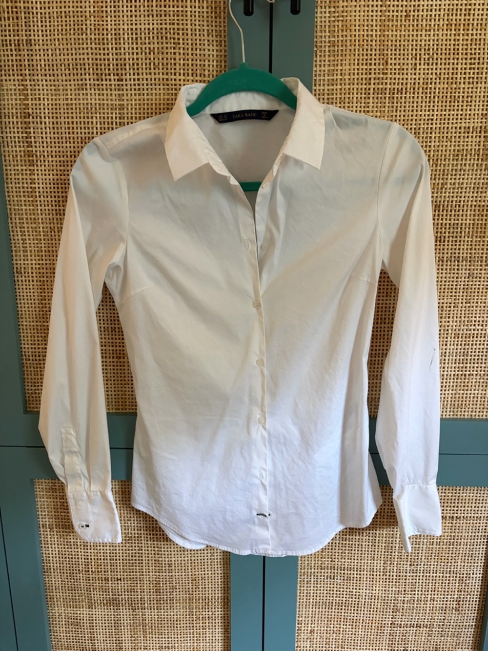 Zara Women’s Crisp White Button Down Poplin Shirt